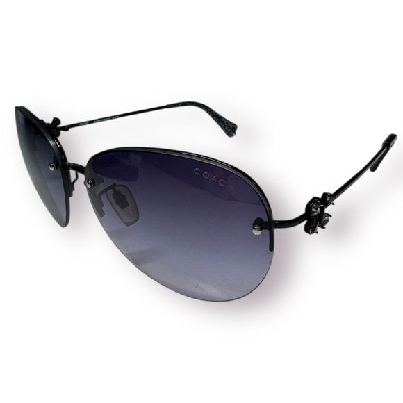 Coach Caprice Crystal Butterfly Sunglasses Boho Chic Aviator Oval Gradient Lense - Picture 1 of 12